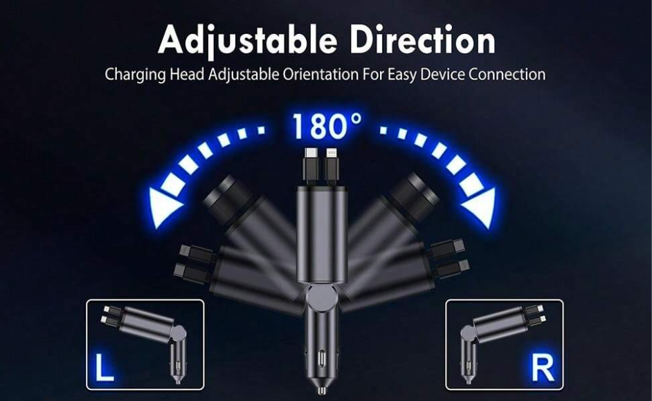 4-in-1 Retractable Car Charger